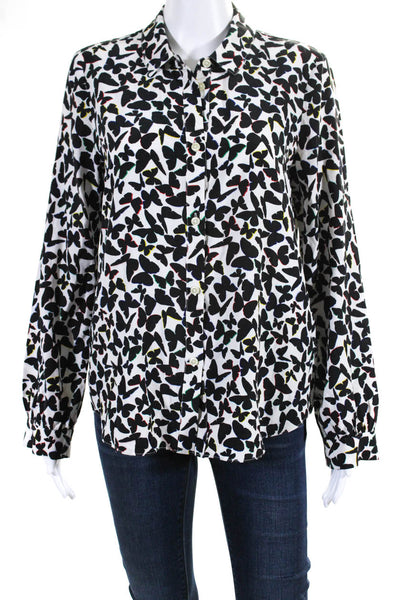 Kate Spade Women's Collared Long Sleeves Silk Butterfly Print Shirt Size 8