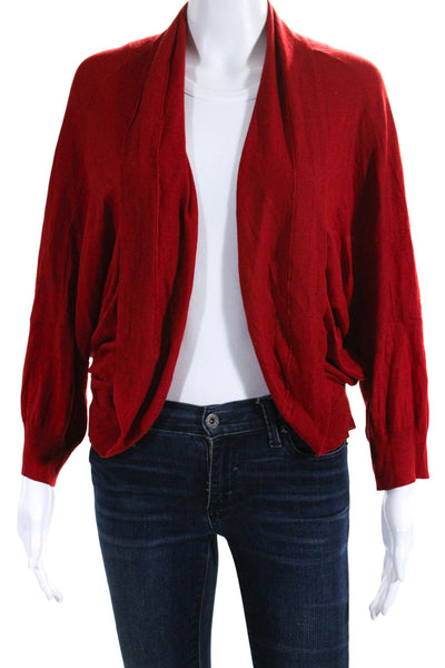 DKNY Womens Long Sleeve Open Front Thin Knit Cardigan Sweater Red Size Medium