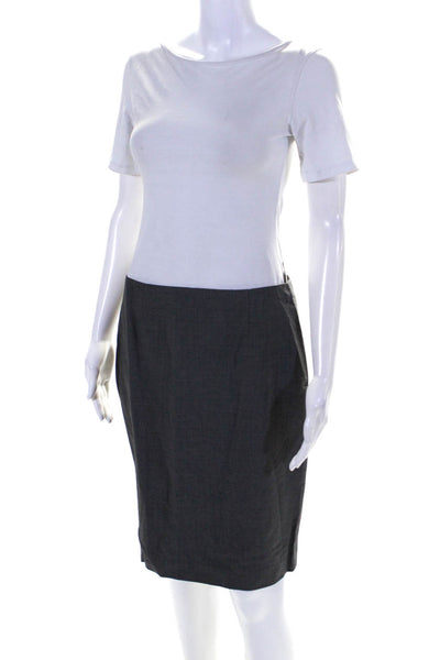 Elie Tahari Womens Back Zip Knee Length Pencil Skirt Gray Size 6