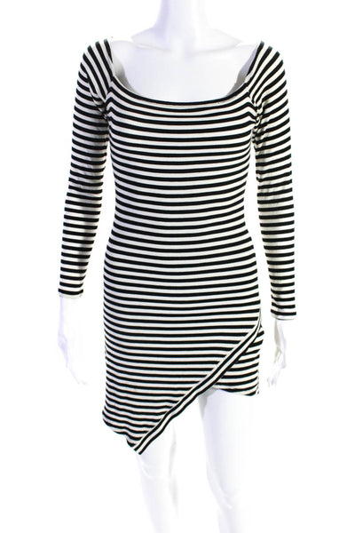 Lovers + Friends Women's Long Sleeves Asymmetric Mini Dress Stripe Size S