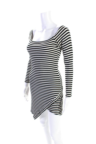 Lovers + Friends Women's Long Sleeves Asymmetric Mini Dress Stripe Size S