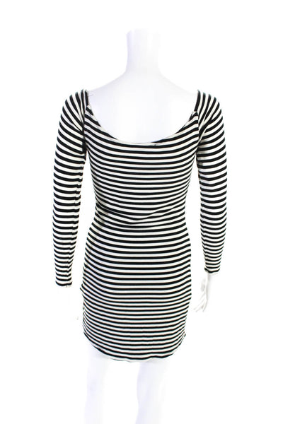 Lovers + Friends Women's Long Sleeves Asymmetric Mini Dress Stripe Size S