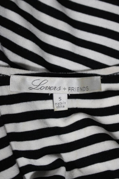 Lovers + Friends Women's Long Sleeves Asymmetric Mini Dress Stripe Size S