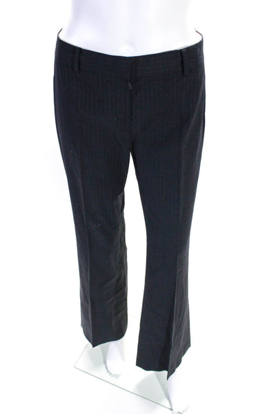 Elie Tahari Womens Mid Rise Pinstripe Bootcut Dress Pants Navy Size 30