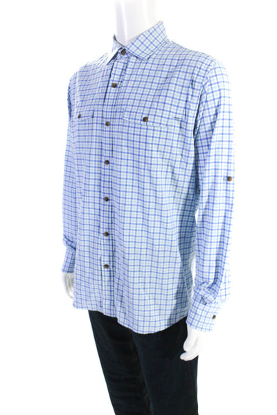 Peter Millar Men's Collared Long Sleeves Button Down Plaid Shirt Sz M