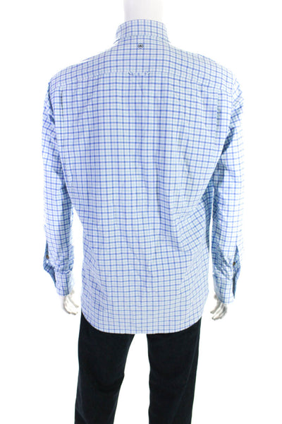 Peter Millar Men's Collared Long Sleeves Button Down Plaid Shirt Sz M