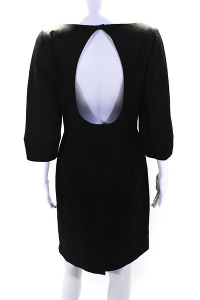 Trina Turk Womens Long Sleeves Inverted Pleat Front Dress Black Wool Size 6