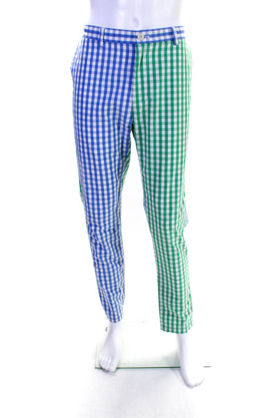 Vineyard Vines Mens Plaid Slim Leg Breakers Pants Multi Colored Cotton Size 34X3