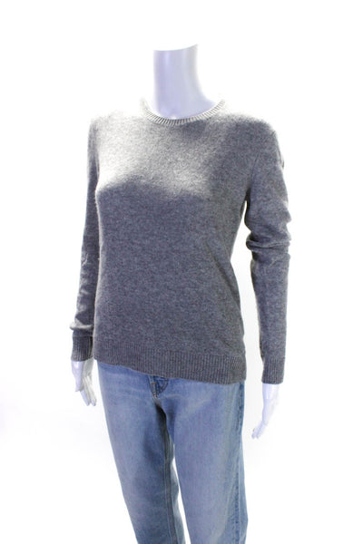 Theory Womens Crew Neck Pullover Sweater Gray Cashmere Size Small