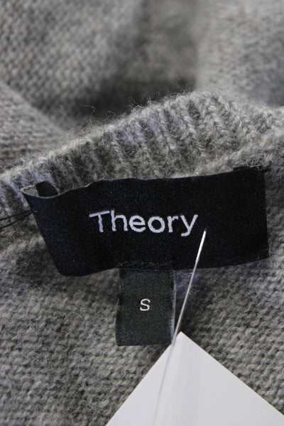 Theory Womens Crew Neck Pullover Sweater Gray Cashmere Size Small