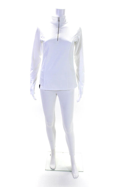 Nils Womens Fleece Lined Compression Leggings Pullover Set White Size XS Small