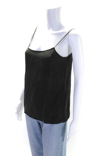 Equipment Femme Womens Spaghetti Strap Scoop Neck Silk Tank Top Gray Size XS