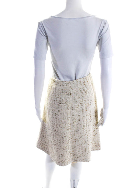 Salvatore Ferragamo Women's Hook Closure Lined A-Line Mini Skirt Cream Size 12