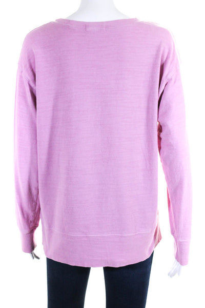 CP Shades Womens Cotton Long Sleeve Crewneck Top Pink Size XS