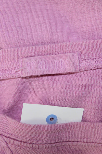 CP Shades Womens Cotton Long Sleeve Crewneck Top Pink Size XS