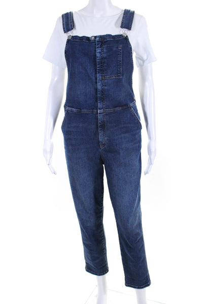 Current/Elliott Womens Cotton Straight Leg Medium Wash Overalls Blue Size 2