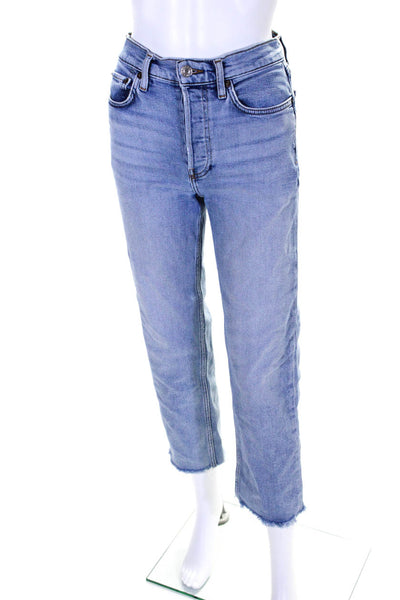 Re/Done Women's Light Wash High Waist Five Pockets Straight Leg Jean Size 23