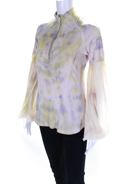 Jonathan Simkhai X Carbon38 Womens Purple Tie Dye Half Zip Jacket Size S