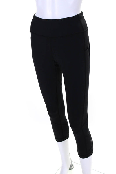 Lululemon Womens Elastic Waist Zipped Slip-On Athletic Leggings Black Size M