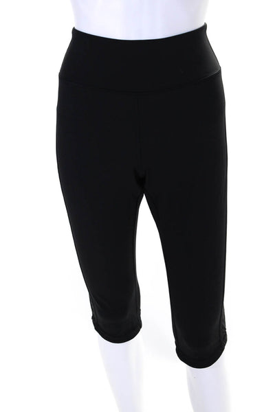 Lululemon Womens Elastic Waist Slip-On Athletic Cropped Leggings Black Size M