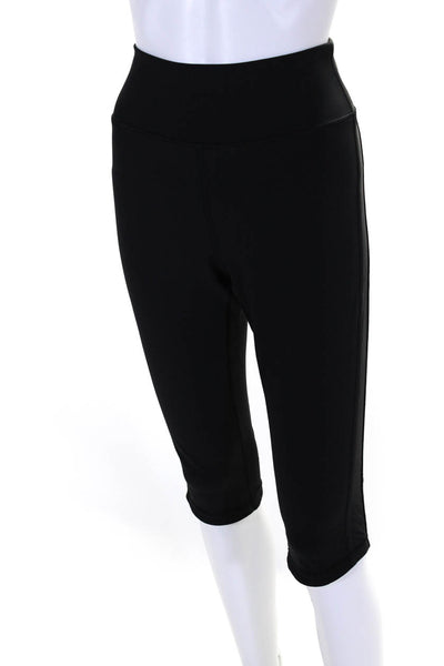 Lululemon Womens Elastic Waist Slip-On Athletic Cropped Leggings Black Size M