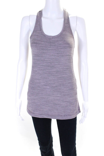 Lululemon Womens Striped Round Neck Sleeveless Pullover Tank Top Purple Size M