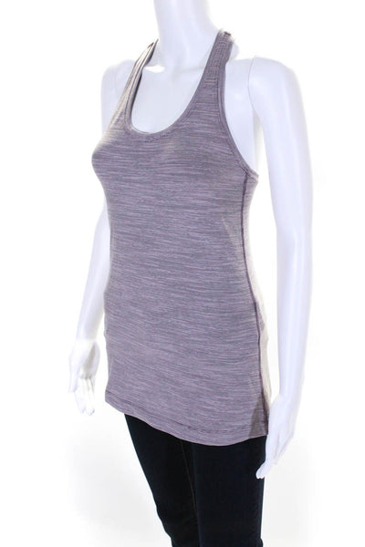 Lululemon Womens Striped Round Neck Sleeveless Pullover Tank Top Purple Size M