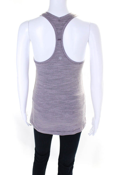 Lululemon Womens Striped Round Neck Sleeveless Pullover Tank Top Purple Size M