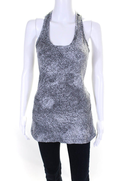 Designer Womens Spot Print Scoop Neck Athletic Sleeveless Tank Top Gray Size M