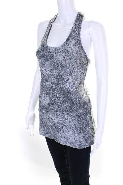 Designer Womens Spot Print Scoop Neck Athletic Sleeveless Tank Top Gray Size M