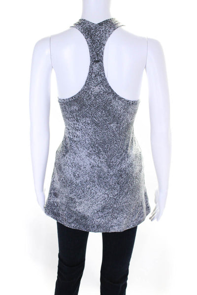 Designer Womens Spot Print Scoop Neck Athletic Sleeveless Tank Top Gray Size M