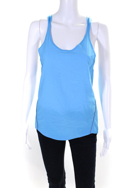 Lululemon Womens Scoop Neck Back Slit Sleeveless Athletic Tank Top Blue Size M