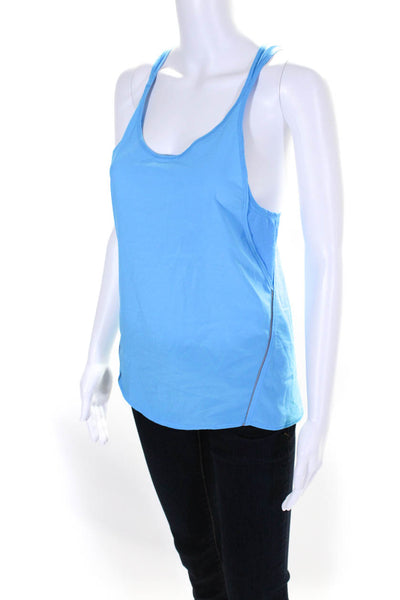 Lululemon Womens Scoop Neck Back Slit Sleeveless Athletic Tank Top Blue Size M