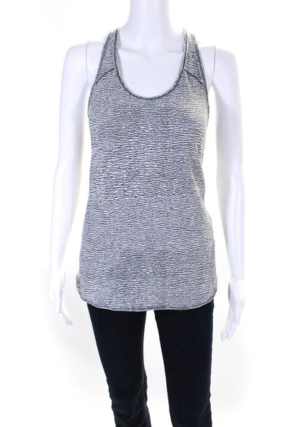 Lululemon Womens Striped Round Neck Sleeveless Pullover Tank Top Gray Size M