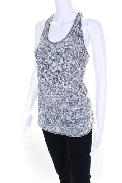 Lululemon Womens Striped Round Neck Sleeveless Pullover Tank Top Gray Size M