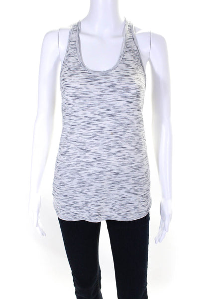 Lululemon Womens Striped Scoop Neck Sleeveless Athletic Tank Top White Size M