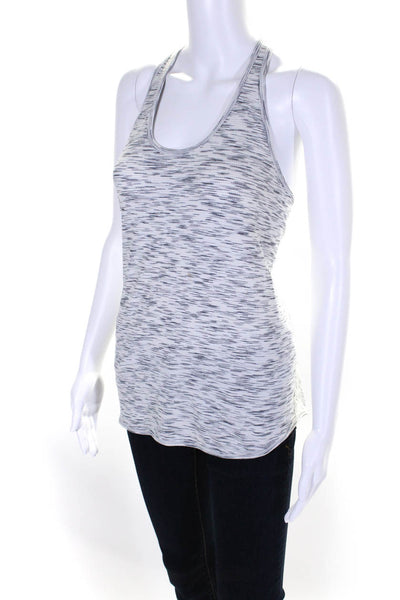 Lululemon Womens Striped Scoop Neck Sleeveless Athletic Tank Top White Size M