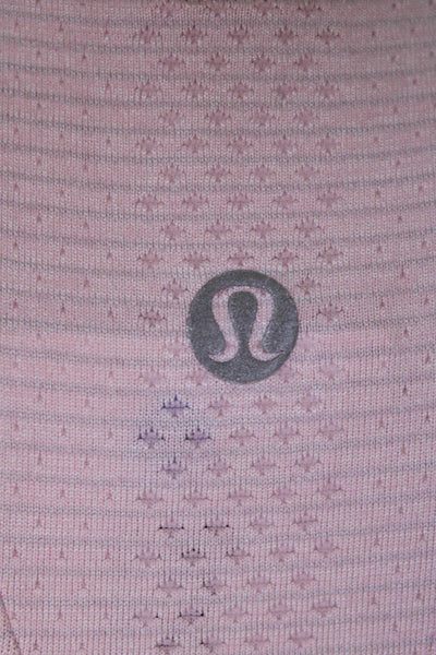 Lululemon Womens Striped Print Sleeveless Pullover Tank Top Pink Size M