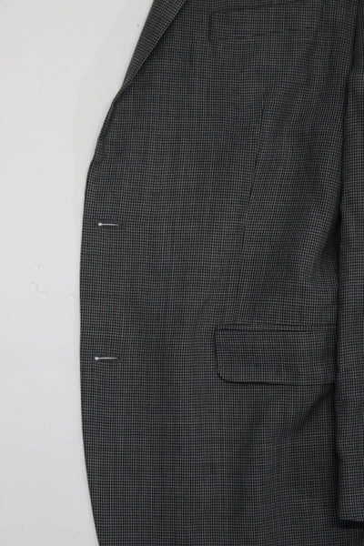 Calvin Klein Mens Spotted Textured Buttoned Long Sleeve Blazer Gray Size EUR44