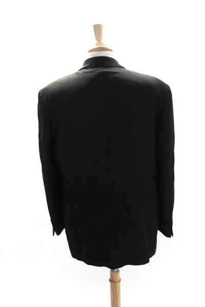 Ralph Ralph Lauren Mens Striped 2-Piece Buttoned Blazer Jacket Black Size EUR44