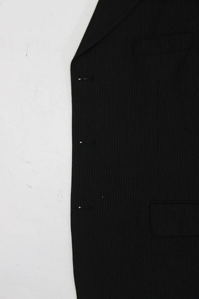 Ralph Ralph Lauren Mens Striped 2-Piece Buttoned Blazer Jacket Black Size EUR44