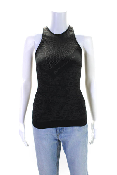 Adidas by Stella McCartney Womens Snakeskin Printed Tank Top Black Size XS