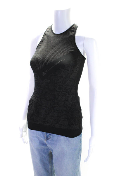 Adidas by Stella McCartney Womens Snakeskin Printed Tank Top Black Size XS