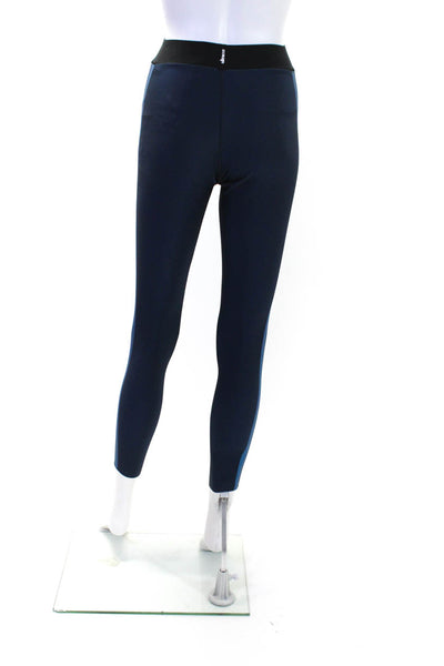 Ultracor Womens Knit Striped Pull On High Rise Leggings Pants Navy Blue Size S