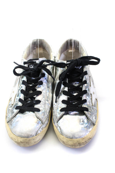 Golden Goose Deluxe Brand Womens Super Star Sneakers Platinum Silver Size 37 7