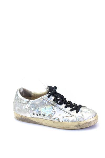 Golden Goose Deluxe Brand Womens Super Star Sneakers Platinum Silver Size 37 7