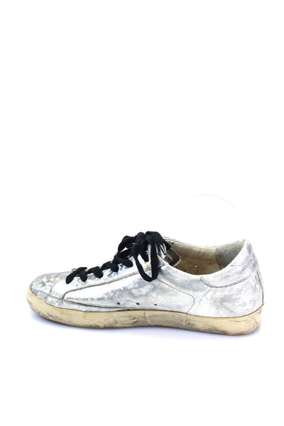 Golden Goose Deluxe Brand Womens Super Star Sneakers Platinum Silver Size 37 7