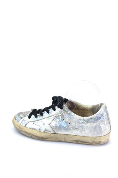 Golden Goose Deluxe Brand Womens Super Star Sneakers Platinum Silver Size 37 7