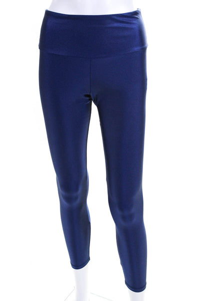 ONZIE Womens Mid Rise Elastic Waist Stretch Ankle Leggings Electric Blue Size M