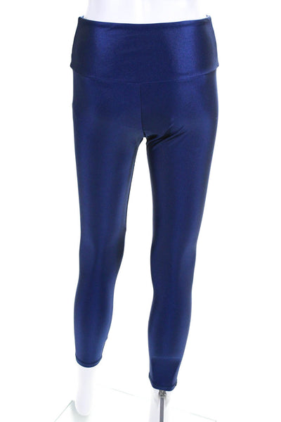 ONZIE Womens Mid Rise Elastic Waist Stretch Ankle Leggings Electric Blue Size M